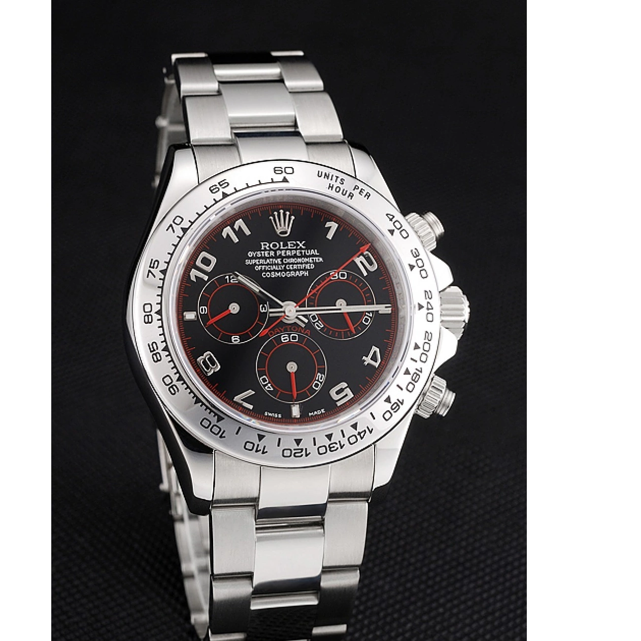 Rolex copies cheap Steel Daytona Bracelet Black Swiss Rolex Stainless Dial 80296 0819